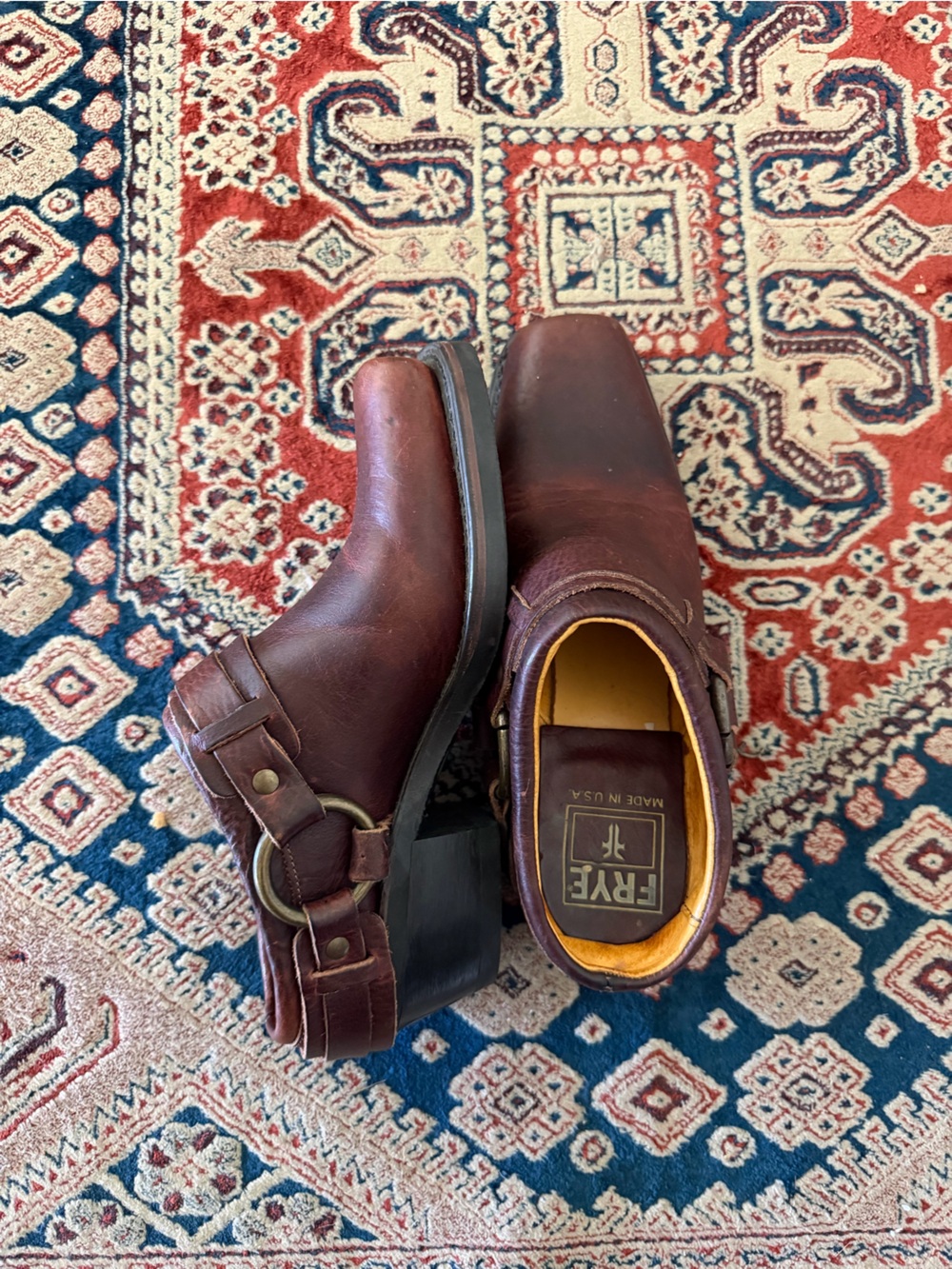Traditional Frye mule boot